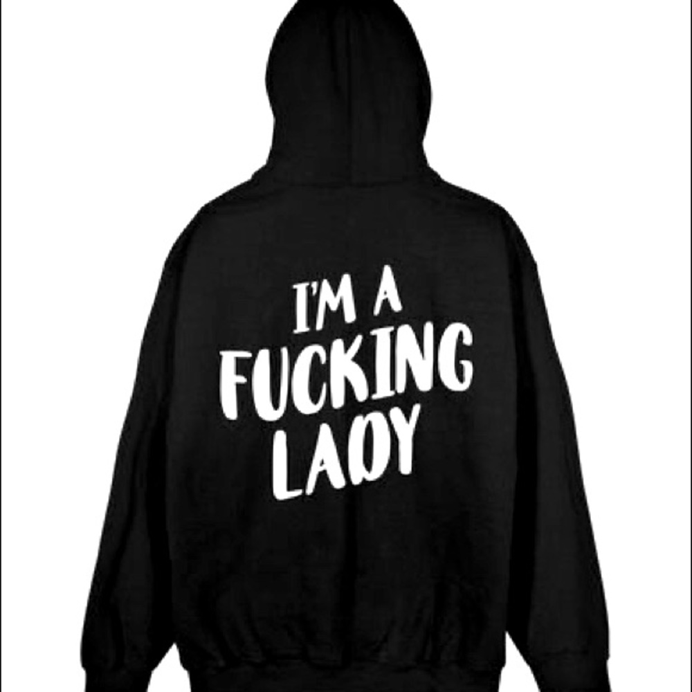 FUCKING LADY • BLACK HOODIE • LINDA FINEGOLD
